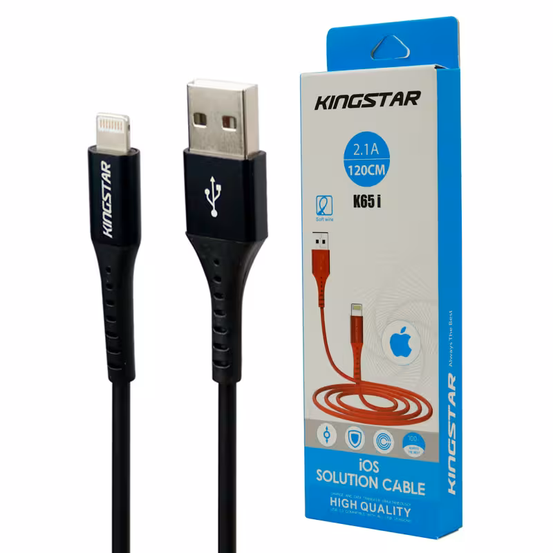 کابل آیفونی KingStar K65i 2.1A 1.2m