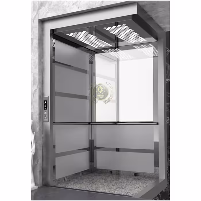 کابین آسانسور استیل نقره ای کد 10226