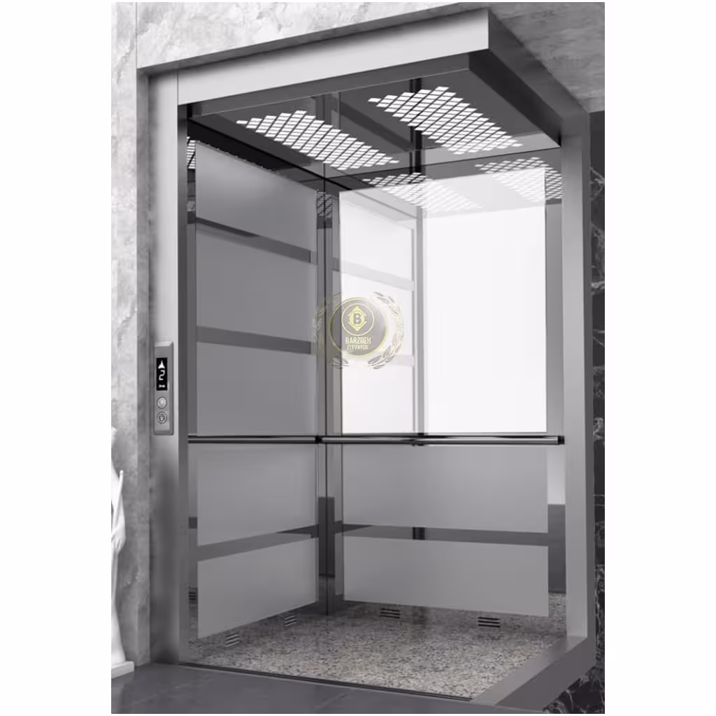 کابین آسانسور استیل نقره ای کد 10226