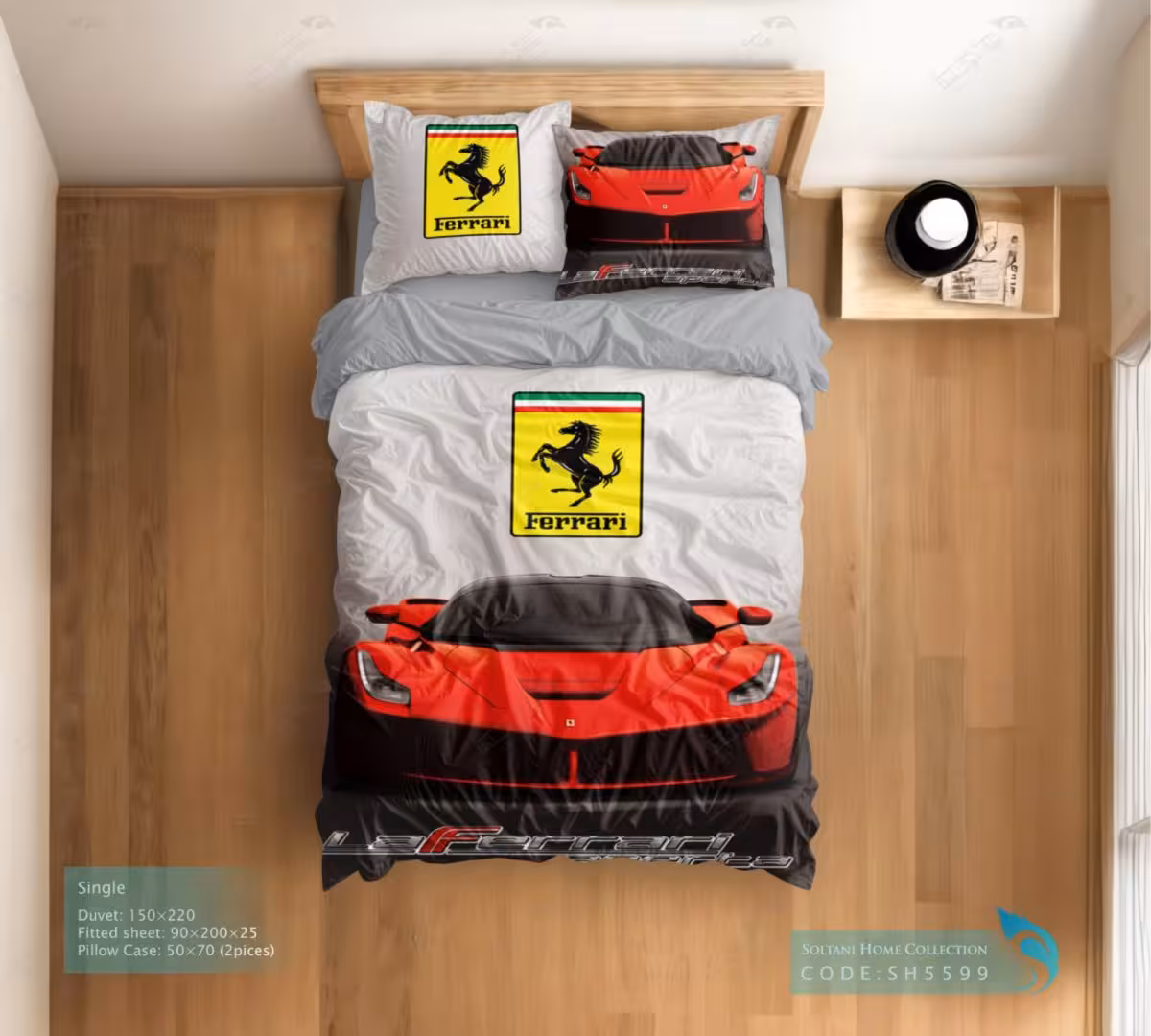 روتختی و ست کامل طرح ماشین فراری سایز یکنفره کد SH5599