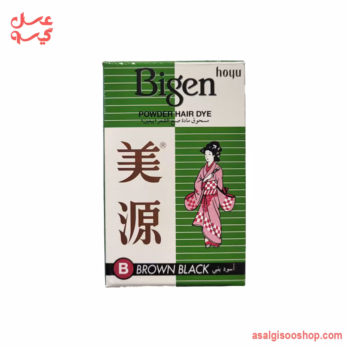 رنگ ابرو شرکت بیگن جلد سبز Bigen Eyebrow Color B Green Box | Bigen B | کد 2982
