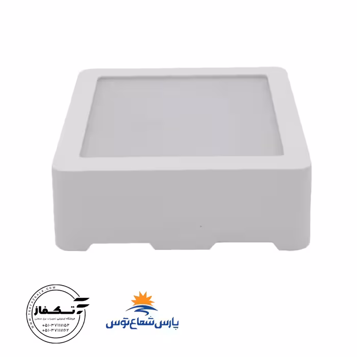 پنل روکار آویسا 8 وات مربع رنگ سفید آفتابی پارس شعاع توس