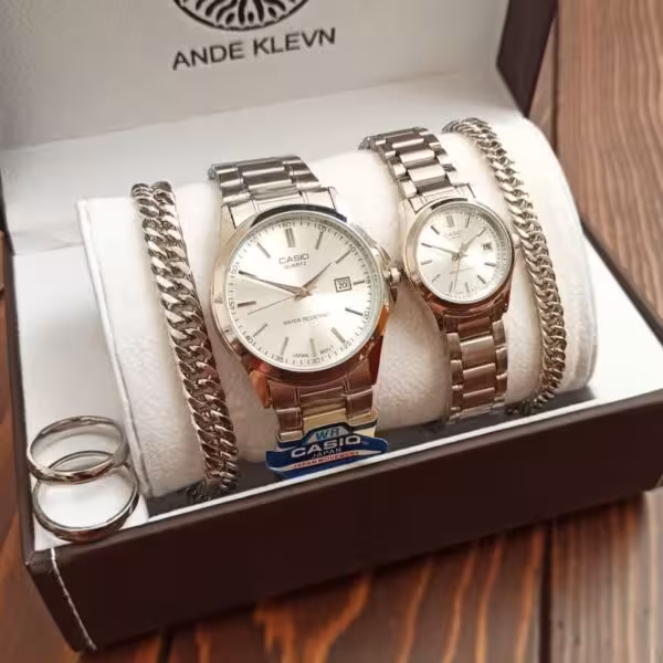 ست ساعت و دستبند و انگشتر زنانه و مردانه کاسیو