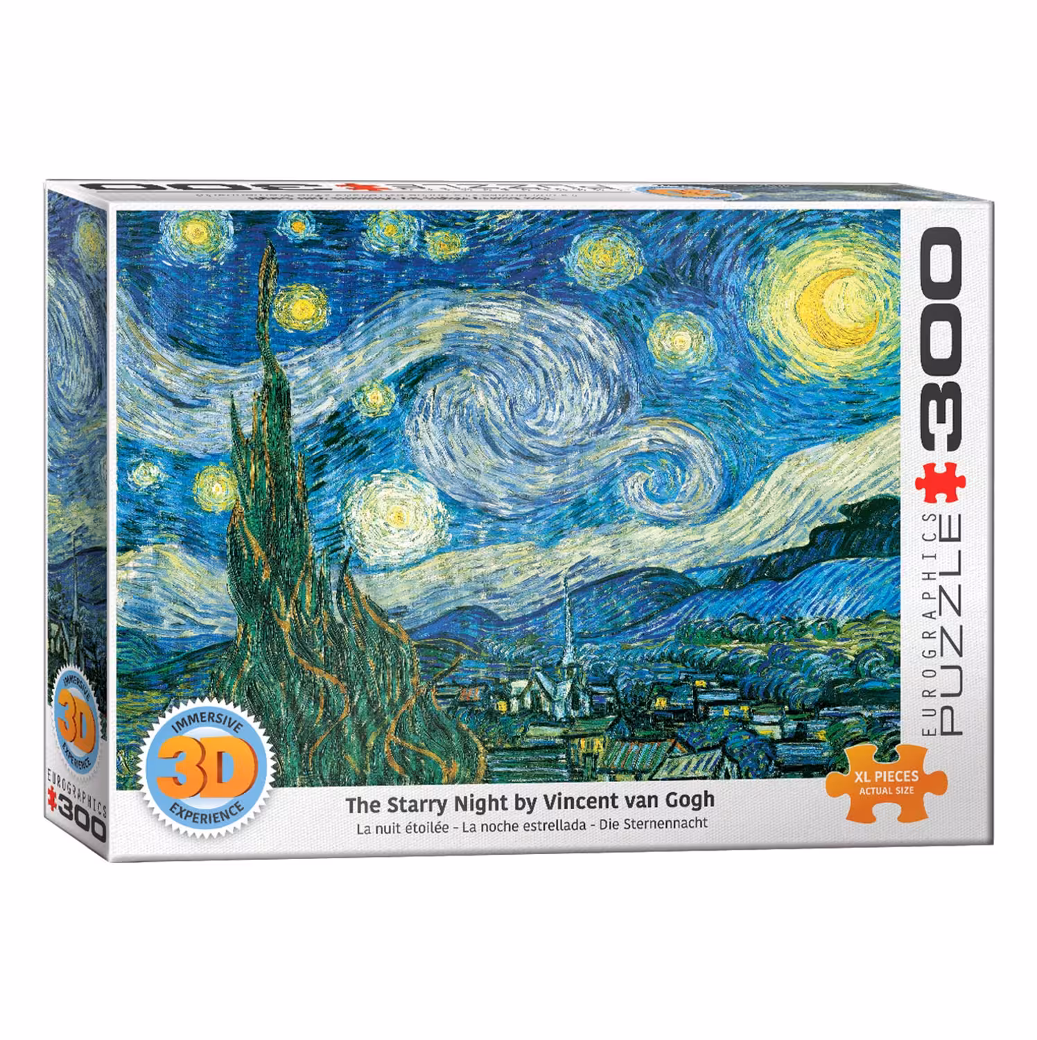 پازل 300 تکه سه بعدی یوروگرافیکس Eurographics طرح شب پرستاره‌ ون گوگ