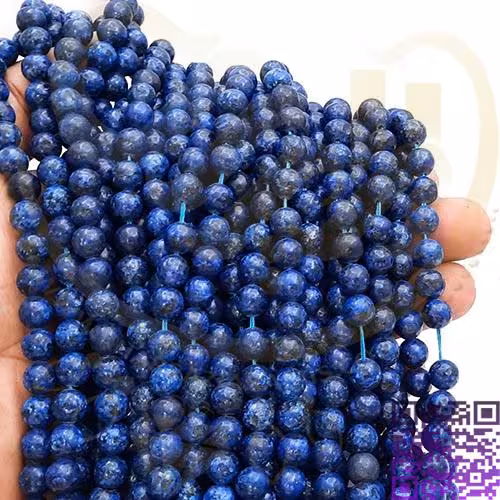 مهره جید لاجورد آبی نیم بندی کد40