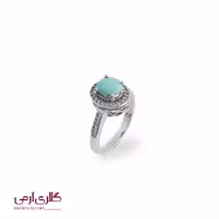 انگشتر نقره با سنگ فیروزه نیشابوری اصل ES_7793