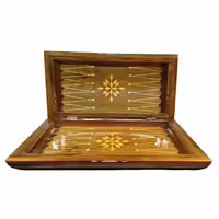 تخته نرد و شطرنج طرح کتابی چوب گردو کد T104