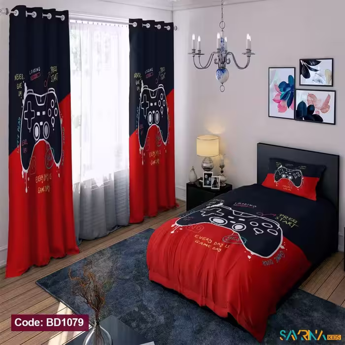 ست اتاق خواب پسرانه طرح گیم کد BD1079