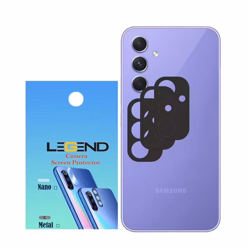 محافظ لنز دوربین مدل لجند قابدارمناسب برای موبایل سامسونگ Galaxy A54 بسته 3 عددی