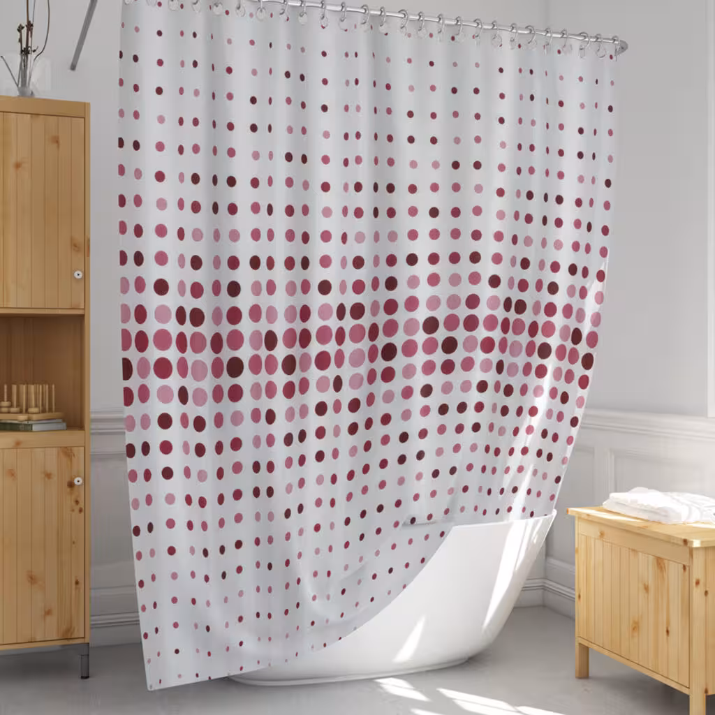 پرده حمام دلفین مدل EV-4961 v2 سایز 180×200سانتی متر