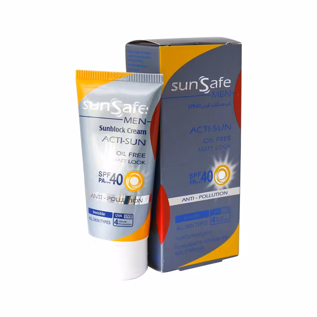 کرم ضد آفتاب فاقد چربی آقایان سان سیف مناسب برای انواع پوست spf40