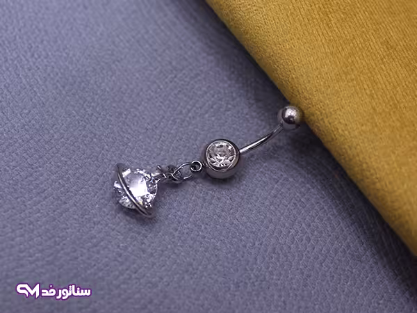پیرسینگ ناف طرح نگین دار آویز Pl9070