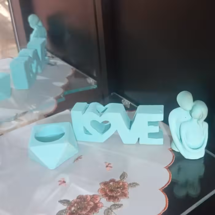 ست سه تکه جذاب عاشقانه عاشق و معشوق ، مجسمه معشوق ، جا وارمری و تندیس لاو، 