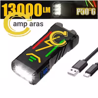 چراغ قوه جیبی 6 لامپ کینساچ KINSACH KS-G666Y پاوربانک دار - کمپ آراس