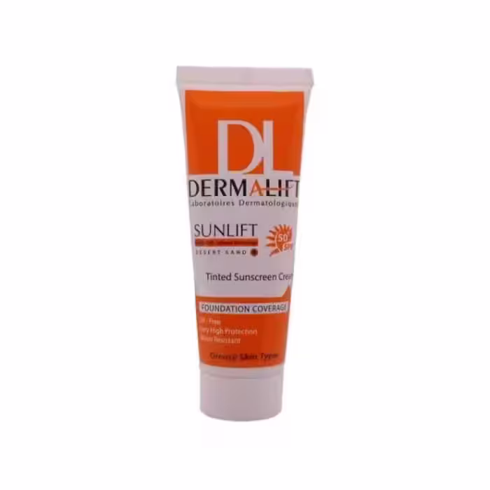کرم ضد آفتاب SPF50 درمالیفت مناسب پوست چرب شماره 4 حجم 40 میلی لیتر - شن صحرایی