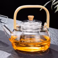 قوری پیرکس دسته بامبو 1000 سی‌سی – برند لارا هوم (Lara Home) وارداتی