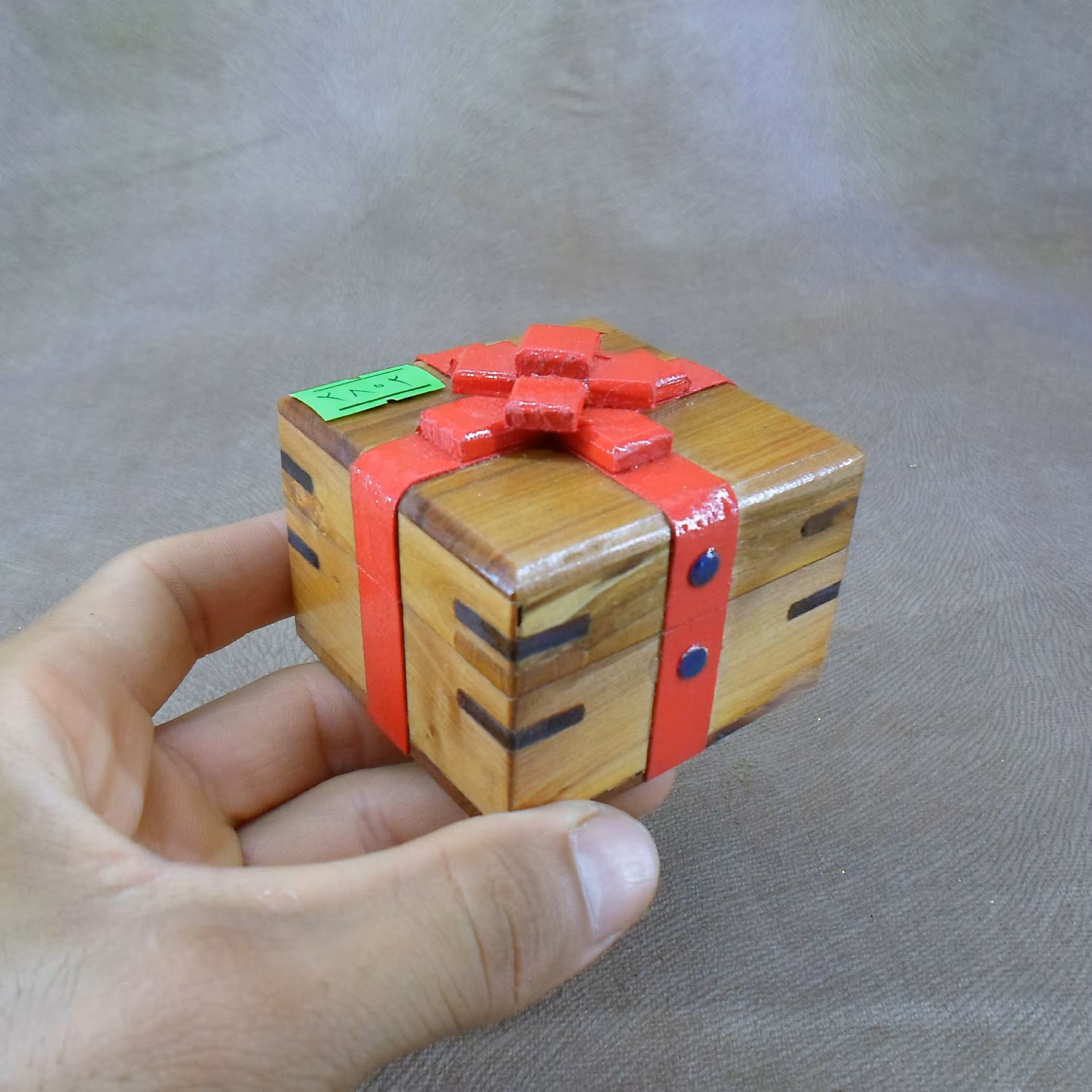 جعبه چوبی انگشتر(فروش ویژه) طرح کادویی کد 2802