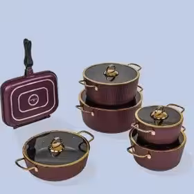 سرویس 12 پارچه مشکی فلورانس درب فلت کد un-8422