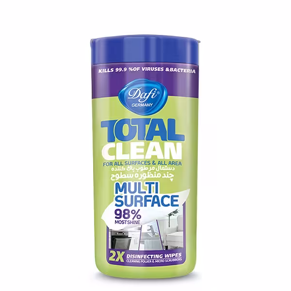 دستمال مرطوب پاک کننده چند منظوره دافی تعداد 50 برگ