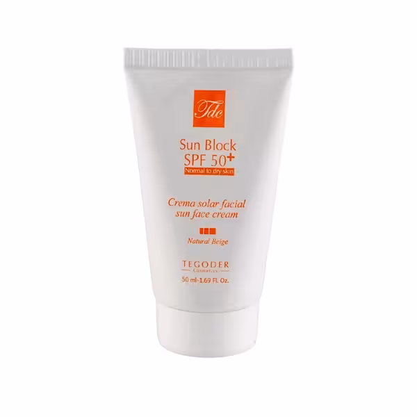 کرم ضد آفتاب رنگی بژ طبیعی تگودر spf 50 مخصوص پوست نرمال و خشک 50 میلی لیتر | TEGODER TINTED SUN SCREEN SPF50 FOR NORMAL TO DRY SKIN 50ml