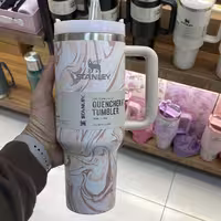 ماگ استنلی تامبلر ماربل صورتی اورجینال | Quencher H2.0 FlowState 1.18L