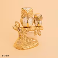 مجسمه جغد برنج و صدف 6476