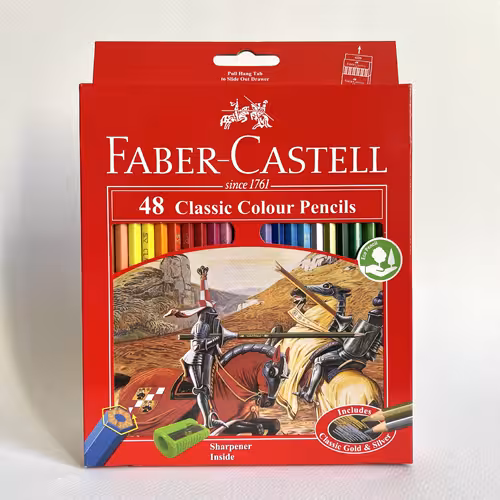 مداد رنگی 48 رنگ فابرکاستل جعبه مقوایی (FABER CASTELL)