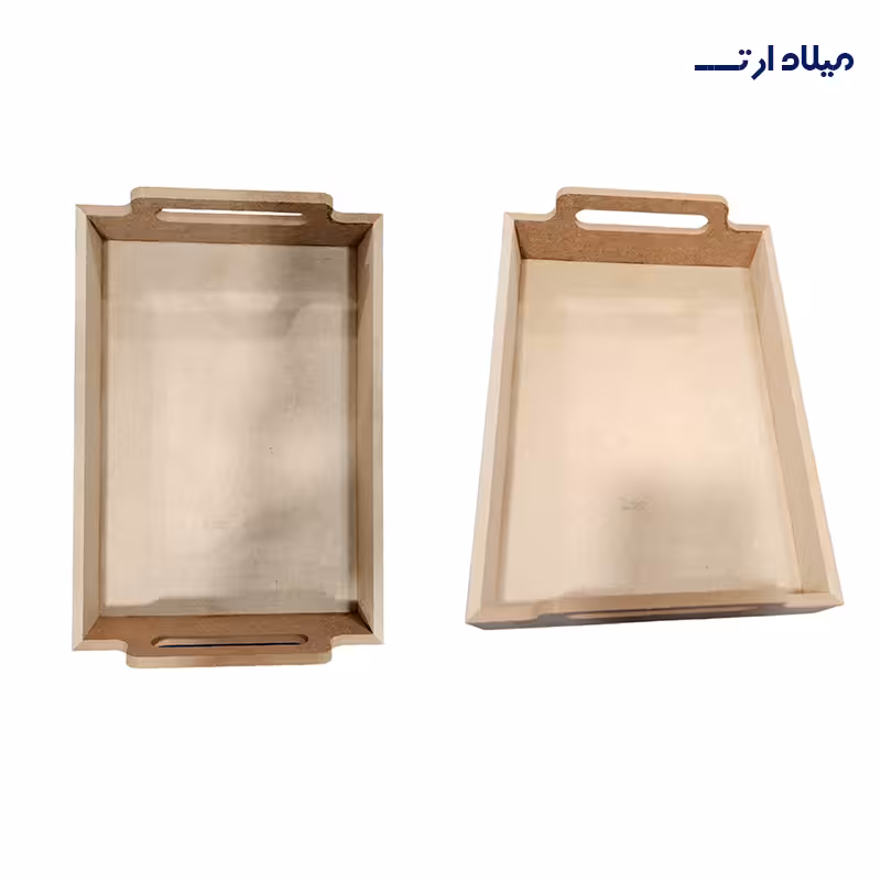 بیس MDF سینی مستطیل دسته برجسته ساده 35*25 سانت ارتفاع 6