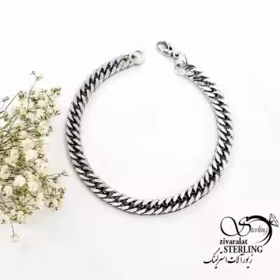 دستبند کارتیر استیل سفید کد 19117