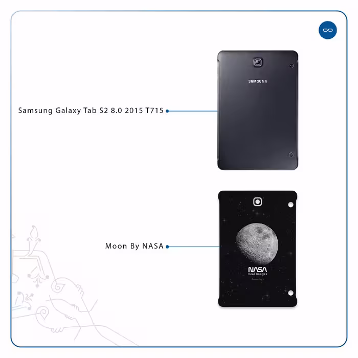 برچسب پوششی ماهوت مدل Moon-By-NASA مناسب برای تبلت سامسونگ Galaxy Tab S2 8.0 2015 T715
