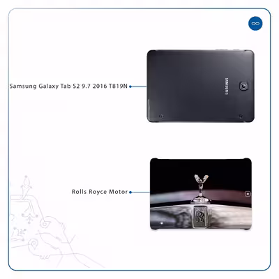 برچسب پوششی ماهوت مدل Rolls-Royce Motor مناسب برای تبلت سامسونگ Galaxy Tab S2 9.7 2016 T819N