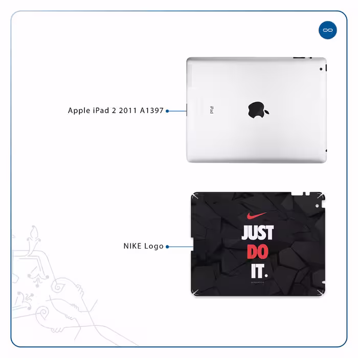 برچسب پوششی ماهوت مدل NIKE-Logo مناسب برای تبلت اپل iPad 2 2011 A1397