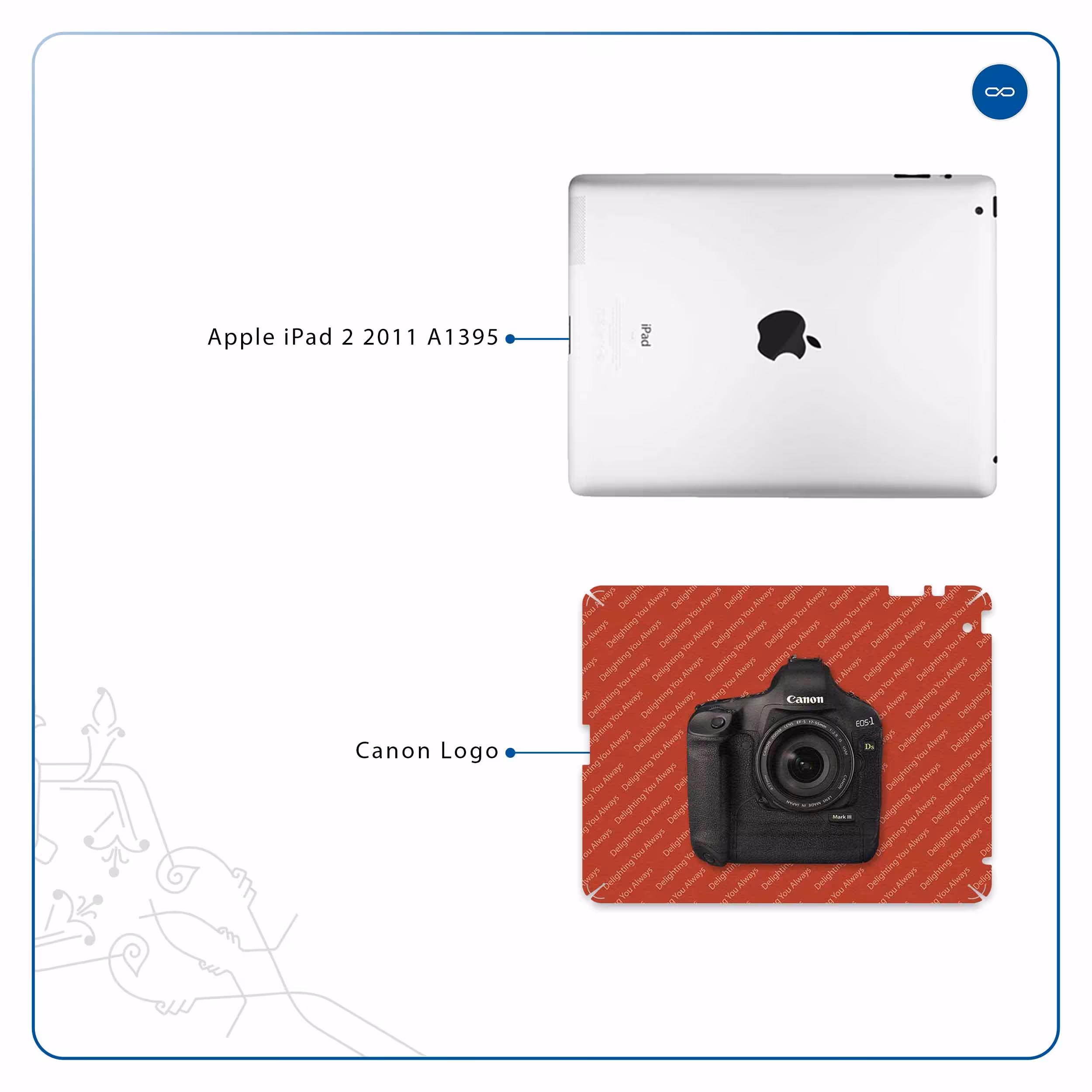 برچسب پوششی ماهوت مدل Canon-Logo مناسب برای تبلت اپل iPad 2 2011 A1395