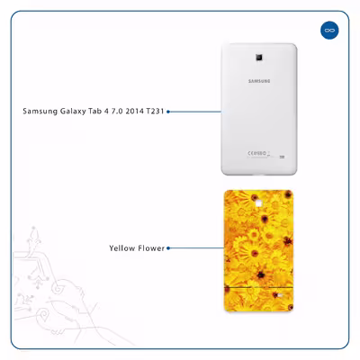 برچسب پوششی ماهوت مدل Yellow-Flower مناسب برای تبلت سامسونگ Galaxy Tab 4 7.0 2014 T231