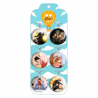 جاکلیدی خندالو مدل انیمه وان پیس One Piece کد 941B مجموعه 6 عددی