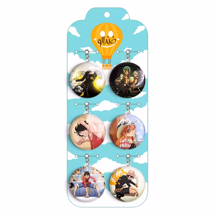 جاکلیدی خندالو مدل انیمه وان پیس One Piece کد 941B مجموعه 6 عددی