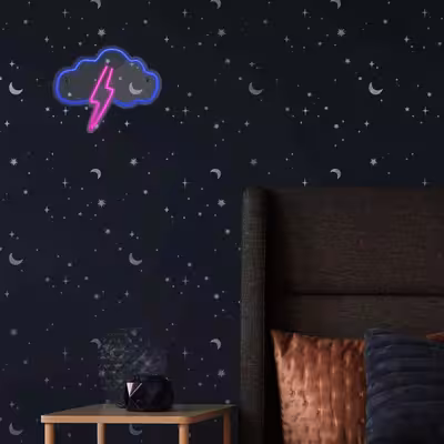 چراغ دیواری نئون دیزاین طرح Cloud-Vs-Lightning_MLC