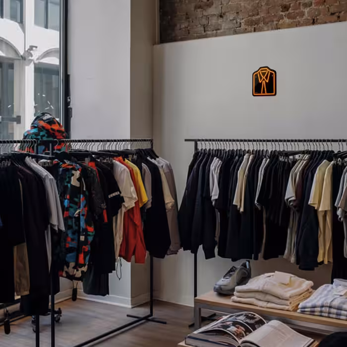 چراغ دیواری نئون دیزاین طرح Men-Clothes-BL_ORG