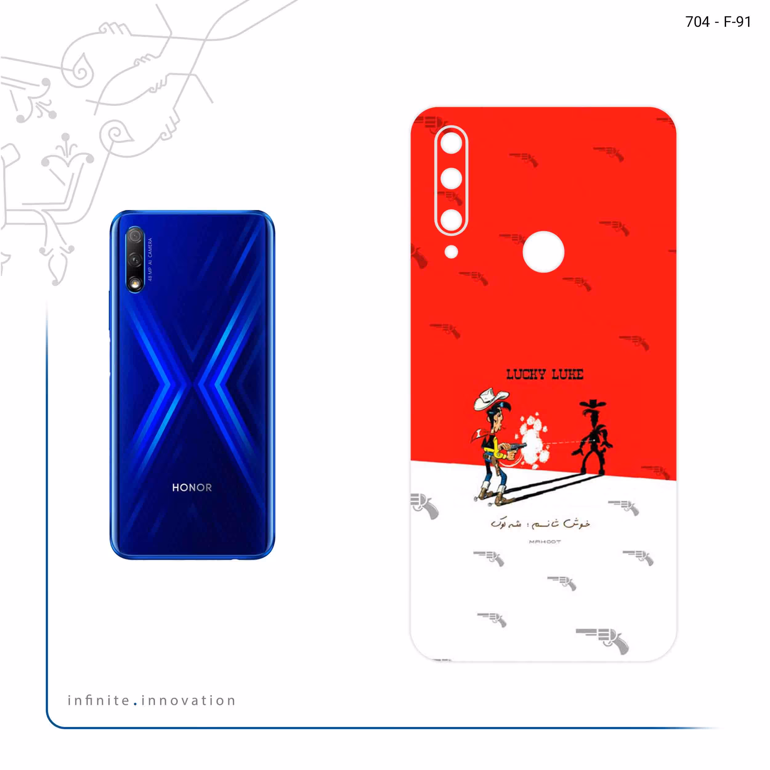 برچسب پوششی ماهوت مدل Lucky Luke مناسب برای گوشی موبایل آنر 9X