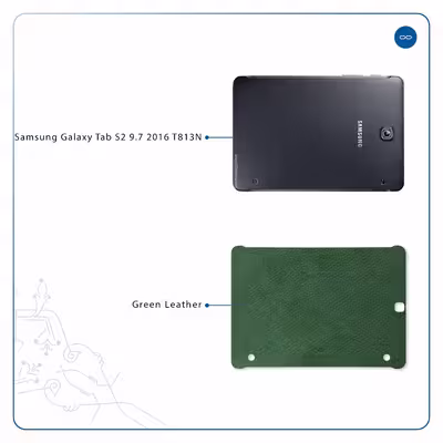 برچسب پوششی ماهوت مدل Green-Leather مناسب برای تبلت سامسونگ Galaxy Tab S2 9.7 2016 T813N
