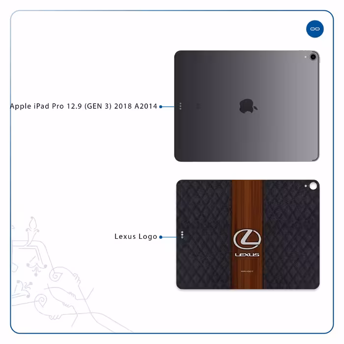 برچسب پوششی ماهوت مدل Lexus-Logo مناسب برای تبلت اپل iPad Pro 12.9 (GEN 3) 2018 A2014