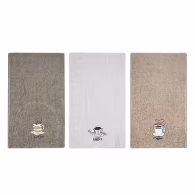 حوله آشپزخانه ملیسا مدل Cofee-3 سایز 50x30 سانتی متر مجموعه 3 عددی