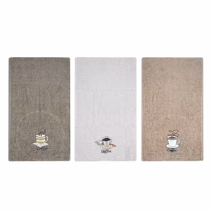 حوله آشپزخانه ملیسا مدل Cofee-3 سایز 50x30 سانتی متر مجموعه 3 عددی