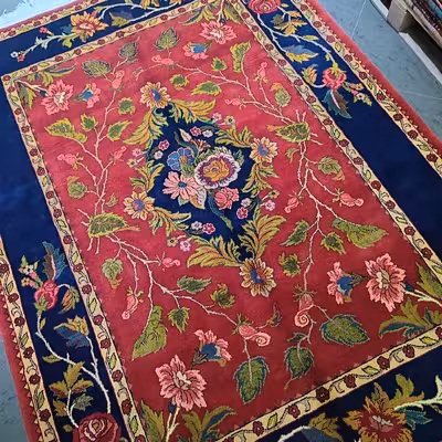 فرش دستبافت سه متری طرح گل رز کد AA398