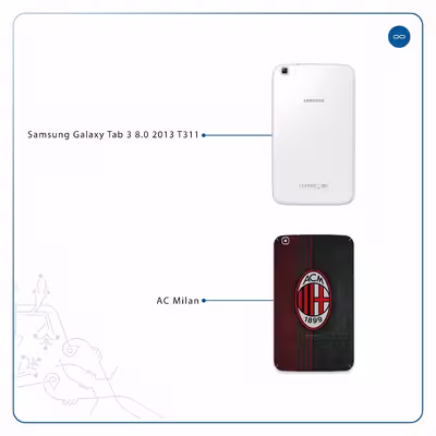برچسب پوششی ماهوت مدل AC-Milan مناسب برای تبلت سامسونگ Galaxy Tab 3 8.0 2013 T311