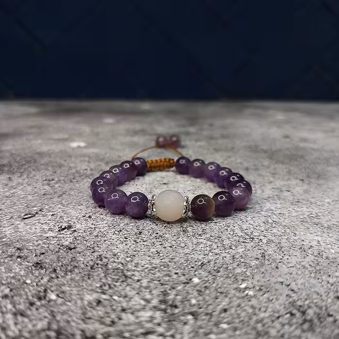 دستبند ناماسته مدل آمتیست و کوارتز کد 92