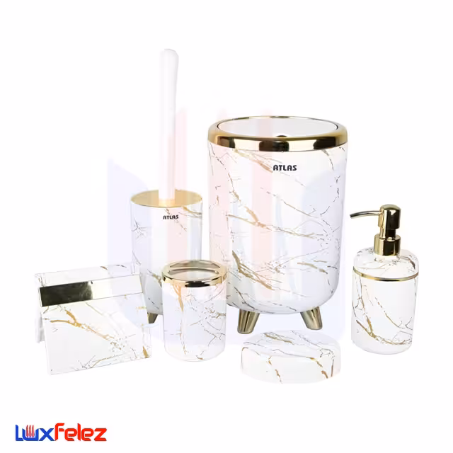 ست سرویس بهداشتی اطلس مدل الیت 6 تکه ماربل