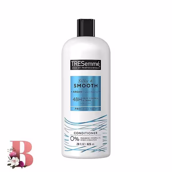 نرم کننده داخل حمام صاف و ابریشمی کننده و ضدوز ترزمه 828 میلی لیتر | TRESemme softness Smooth & Silky Anti Frizz Conditioner 828ml
