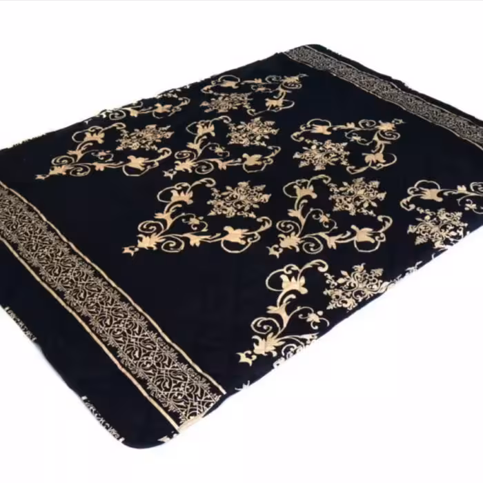 لحاف پشم گوسفند یکنفره طرح کرم قهوه ای