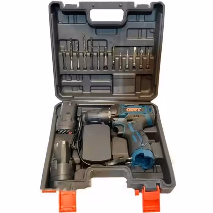 دریل پیچ گوشتی شارژی 12 ولت جی آر تی G2011 دو باتری با کیف